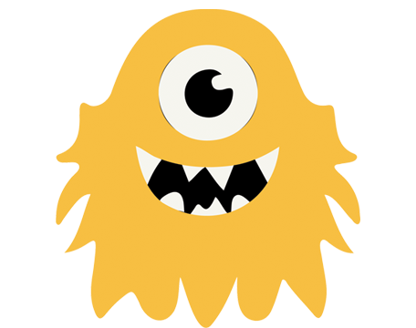 Yellow one eyed Halloween monster. 