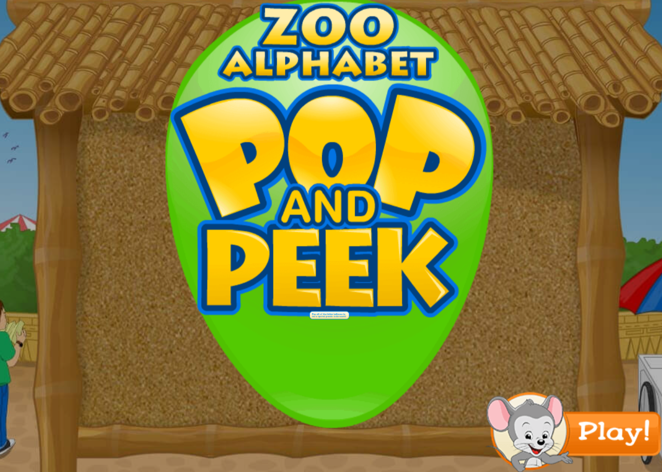 Zoo alphabet pop and peek game from ABCmouse.com. 