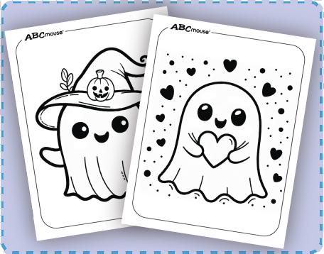 Free printable Halloween ghost coloring pages from ABCmouse.com. 