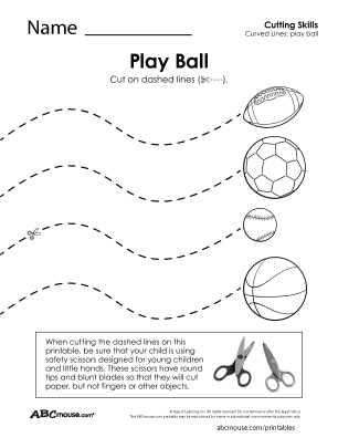 Free printable cutting practice worksheet for kids from ABCmouse.com. 