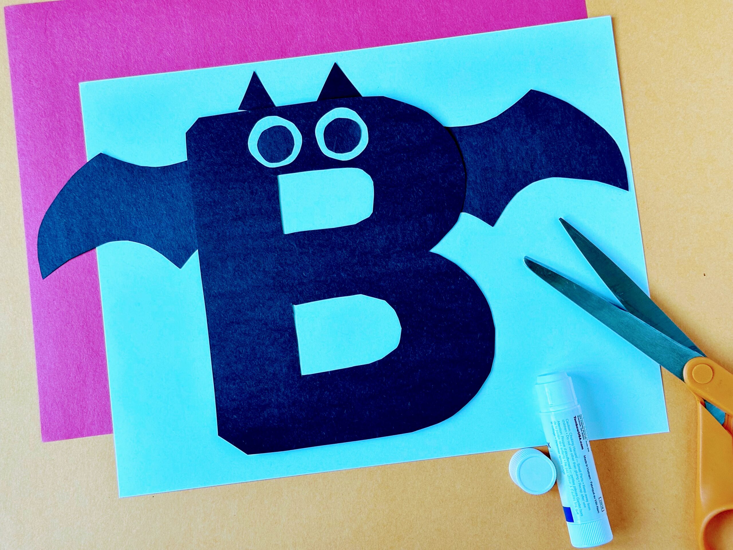 Free fun letter b is for bat craft for preschoolers from ABCmouse.com. 