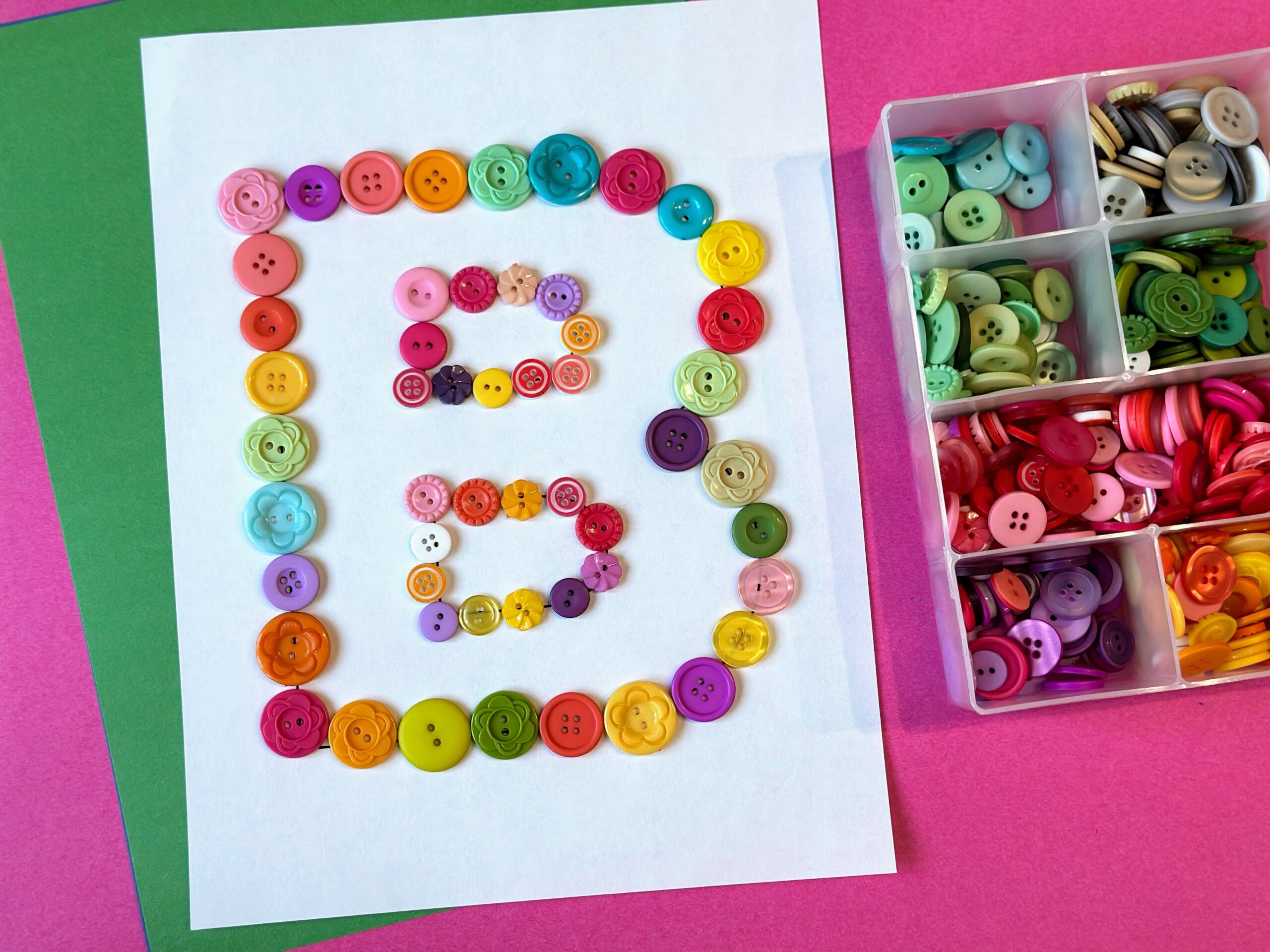 Free fun letter b is for buttons craft for preschoolers from ABCmouse.com. 