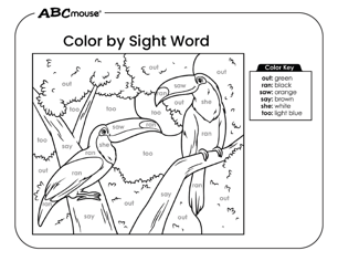 Free printable bird coloring page from ABCmouse.com. 