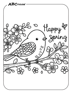 Free printable bird coloring page from ABCmouse.com. 