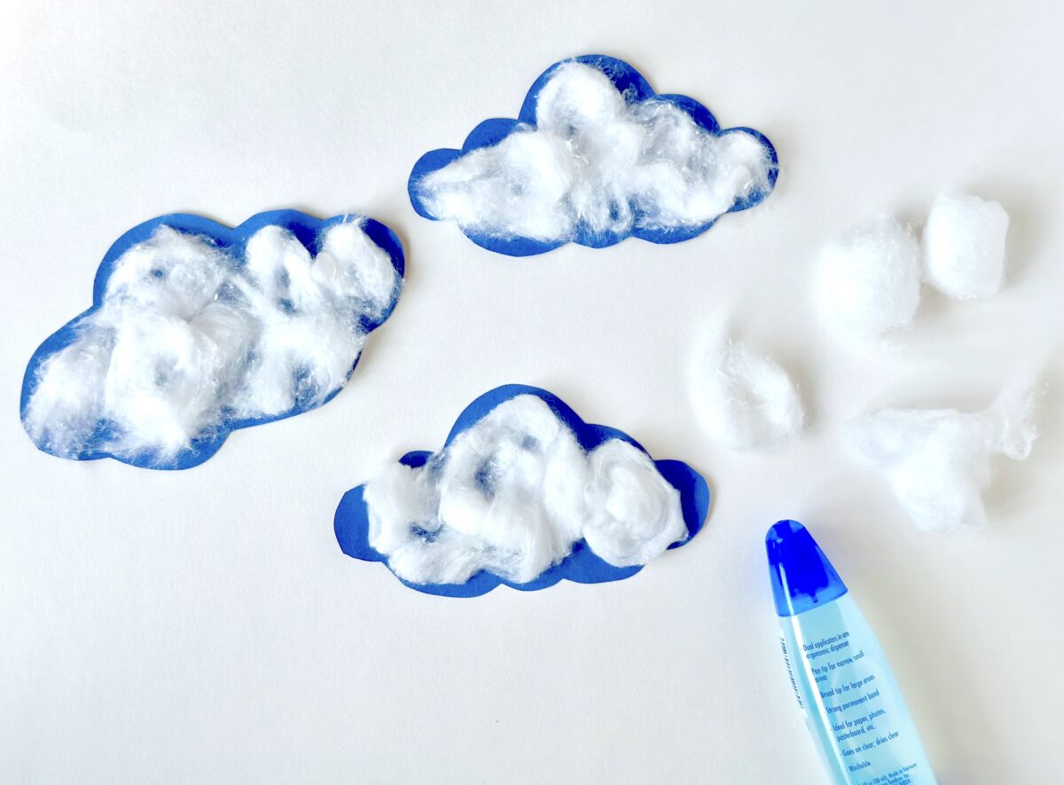 C is for cotton ball clouds craft from ABCmouse.com.