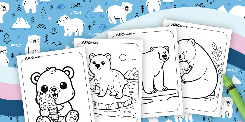 Free printable Polar Bear coloring pages from ABCmouse.com. 