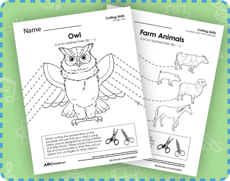 Free printable cutting practice worksheets for kids from ABCmouse.com. 