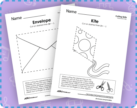 Free printable cutting practice worksheet for kids from ABCmouse.com. 