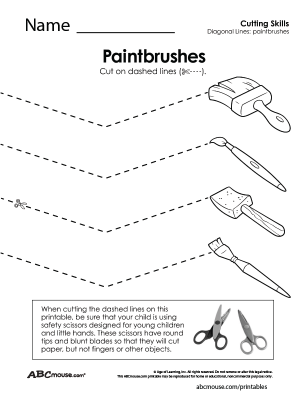 Free printable cutting practice worksheet for kids from ABCmouse.com. 