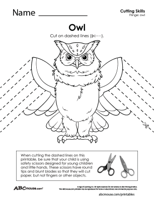 Free printable cutting practice worksheet for kids from ABCmouse.com. 