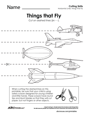 Free printable cutting practice worksheet for kids from ABCmouse.com. 