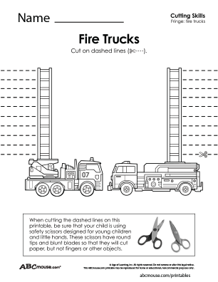 Free printable cutting practice worksheet for kids from ABCmouse.com. 