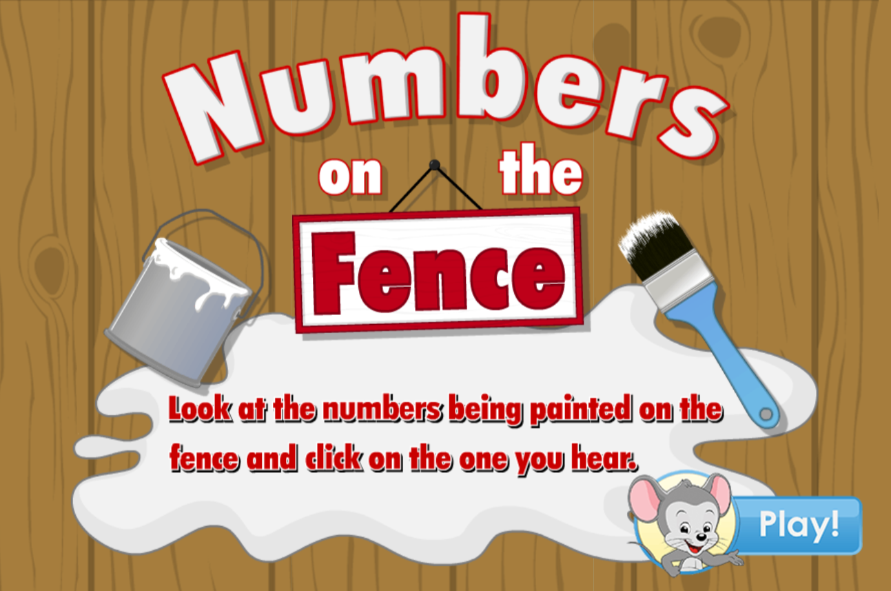 Numbers on the fence Preschool math game from ABCmouse.com. 