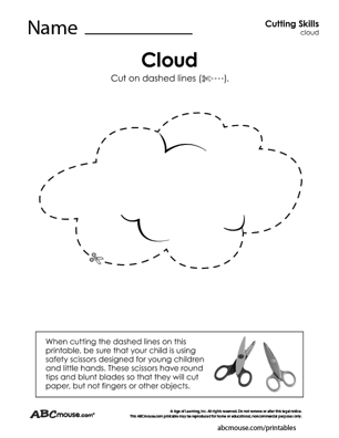 Free printable cutting practice worksheet for kids from ABCmouse.com. 