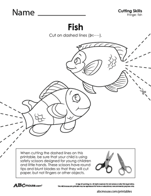 Free printable cutting practice worksheet for kids from ABCmouse.com. 