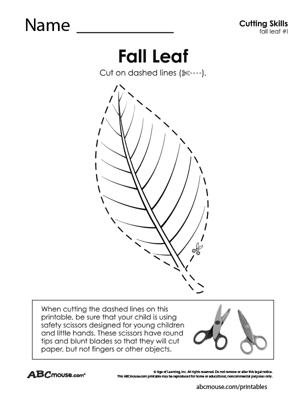 Free printable cutting practice worksheet for kids from ABCmouse.com. 