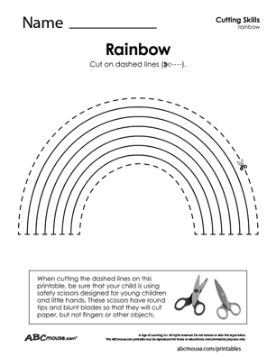 Free printable cutting practice worksheet for kids from ABCmouse.com. 