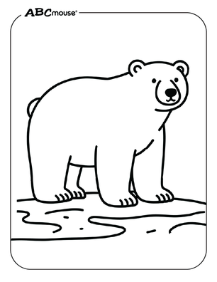 Free printable simple Polar Bear coloring page from ABCmouse.com. 