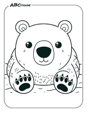 Free printable Polar Bear stretching coloring page from ABCmouse.com. 