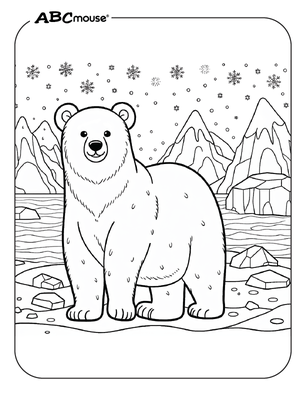 Free printable Polar Bear coloring page from ABCmouse.com. 