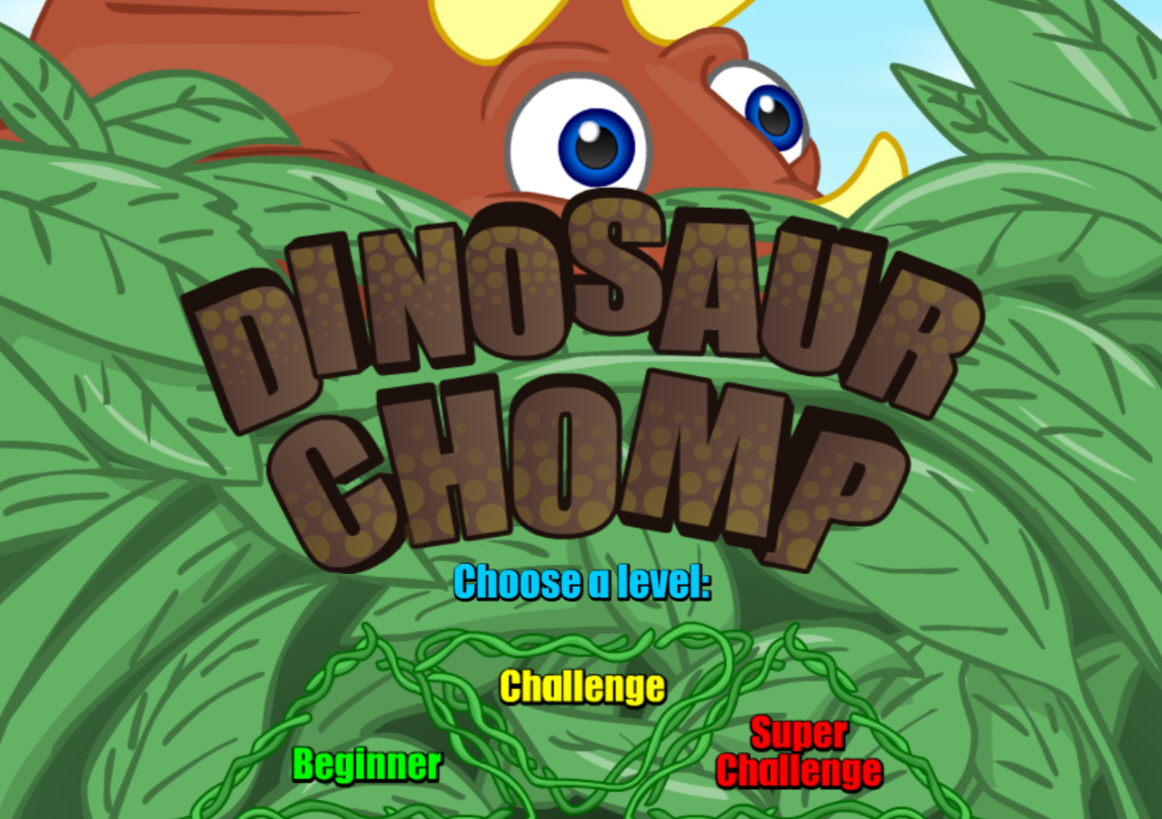 Dinosaur Chomp Preschool math game from ABCmouse.com. 