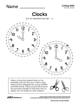 Free printable cutting practice worksheet for kids from ABCmouse.com. 