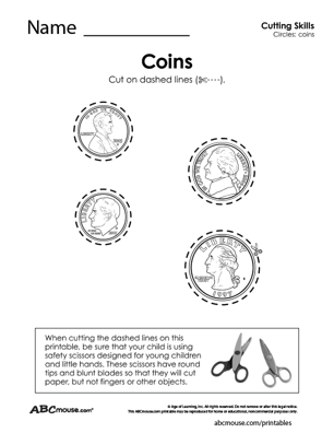 Free printable cutting practice worksheet for kids from ABCmouse.com. 