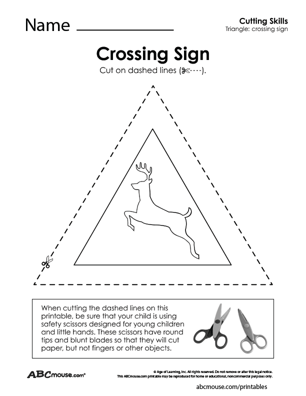 Free printable cutting practice worksheet for kids from ABCmouse.com. 