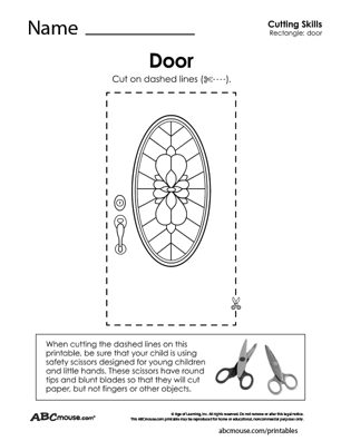 Free printable cutting practice worksheet for kids from ABCmouse.com. 