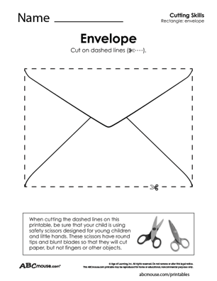 Free printable cutting practice worksheet for kids from ABCmouse.com. 