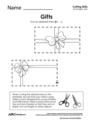 Free printable cutting practice worksheet for kids from ABCmouse.com. 