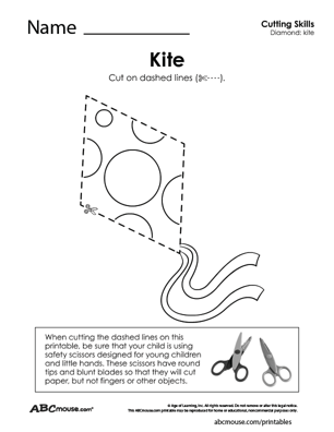 Free printable cutting practice worksheet for kids from ABCmouse.com. 