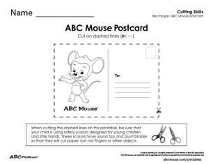 Free printable cutting practice worksheet for kids from ABCmouse.com. 