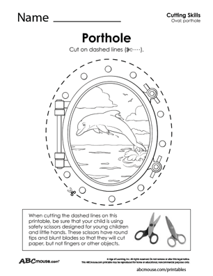 Free printable cutting practice worksheet for kids from ABCmouse.com. 