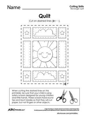 Free printable cutting practice worksheet for kids from ABCmouse.com. 