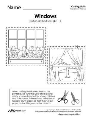 Free printable cutting practice worksheet for kids from ABCmouse.com. 