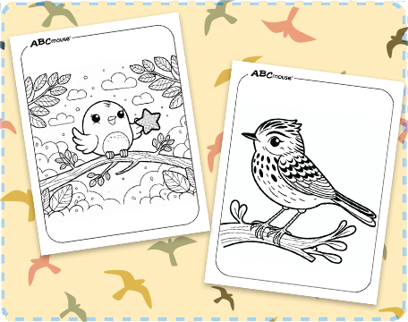 Free printable bird coloring page from ABCmouse.com. 