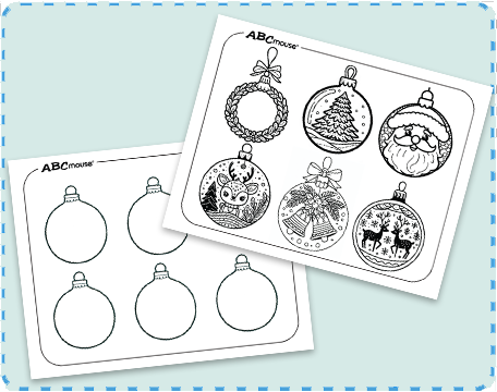 Free printable Christmas ornament coloring pages from ABCmouse.com. 