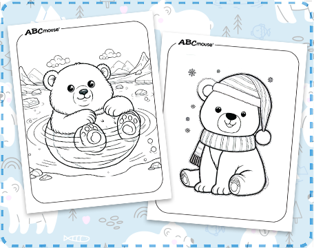 Free printable Polar Bear coloring pages from ABCmouse.com. 