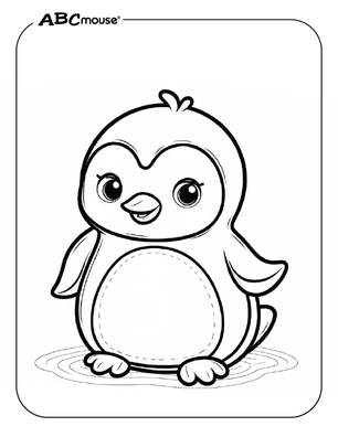 Free printable simple penguin coloring page for kids from ABCmouse.com. 