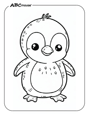 Free printable cute little penguin coloring page for kids from ABCmouse.com. 