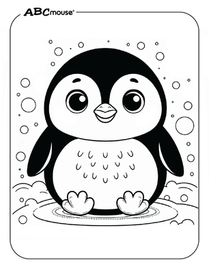 Free printable cute penguin coloring page for kids from ABCmouse.com. 