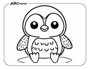 Free printable simple little penguin coloring page for kids from ABCmouse.com. 