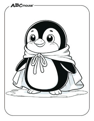 Free printable super hero penguin coloring page for kids from ABCmouse.com. 