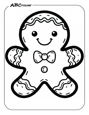 Free printable large gingerbread man coloring page from ABCmouse.com. 