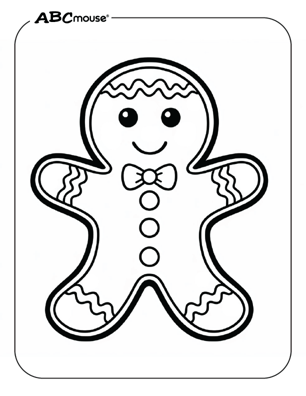 Free printable simple gingerbread man coloring page from ABCmouse.com. 