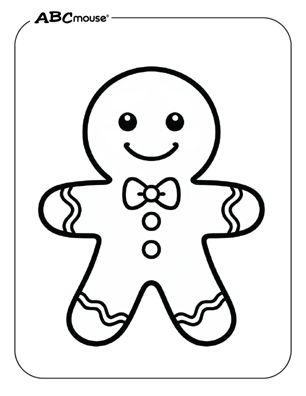 Free printable simple gingerbread man coloring page from ABCmouse.com. 