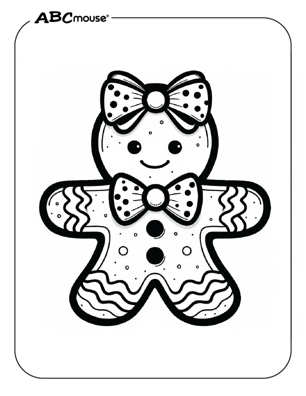 Free printable gingerbread girl coloring page from ABCmouse.com. 