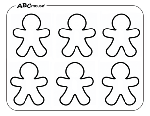 Free printable gingerbread men outlines coloring page from ABCmouse.com. 