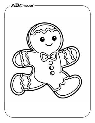 Free printable gingerbread man running coloring page from ABCmouse.com. 